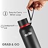 cello duro kent insulated stainless steel flask water bottle for daily use 750 ml, black| isi certified double wall vacuum insulated 24 hours hot & cold thermos water bottle for office, gym & travel