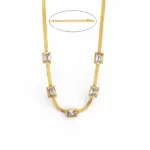 gold plated stainless steel anti tarnish snake chain white emerald studded necklace