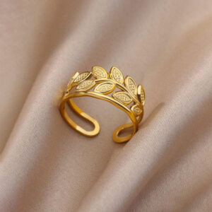 gold plated contemporary style adjustable ring