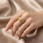 gold plated contemporary style adjustable ring