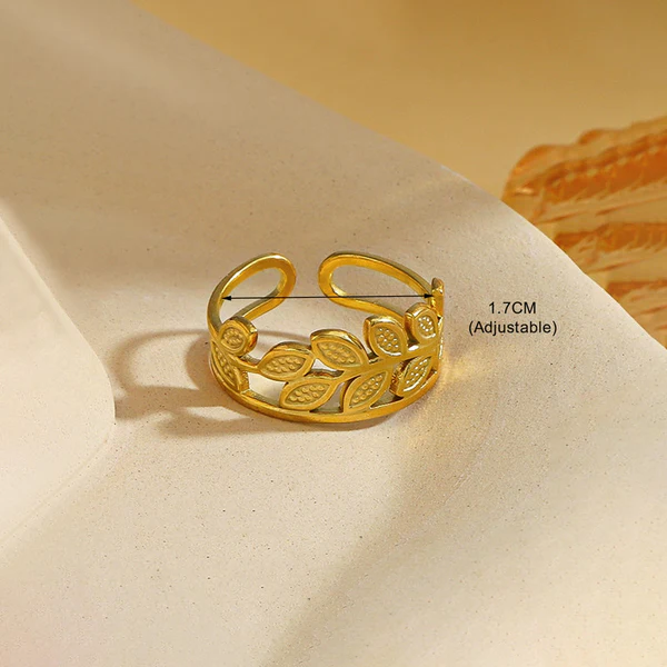 gold plated contemporary style adjustable ring