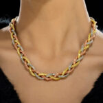 Elegant Tri-Color Braided Twisted Rope Necklace