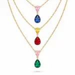 Necklace Anti-Tarnish Triple-Layer Multicoloured Crystal Set