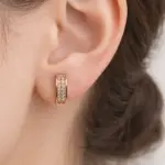 korean fashion organic molten gold pearl grid studs