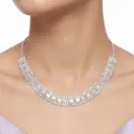 Necklace Anti-Tarnish Wide Crystal Choker Set With Earrings