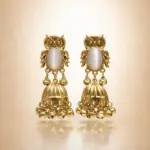 korean fashion organic molten gold pearl grid studs