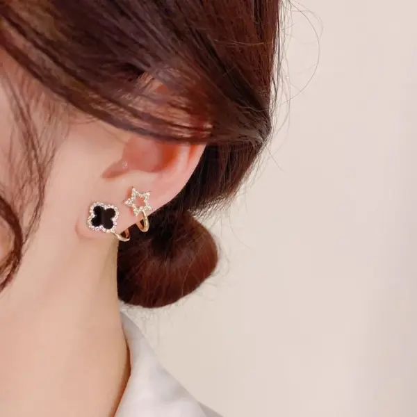 korean fashion organic molten gold pearl grid studs
