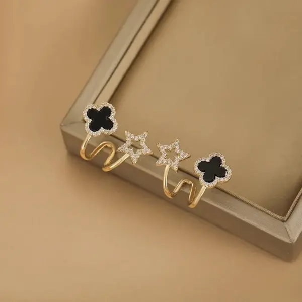 korean fashion organic molten gold pearl grid studs