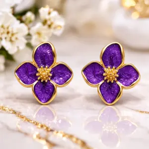 korean fashion organic molten gold pearl grid studs