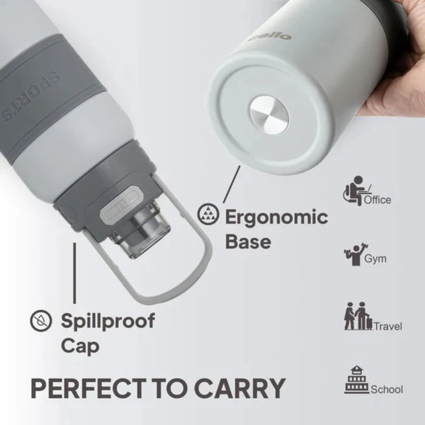 cello duro duet 900 ml thermosteel water bottle 24 hours hot & cold