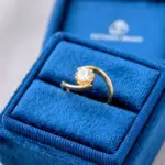 elegant gold plated single stone ad ring for women | daily wear solitaire design