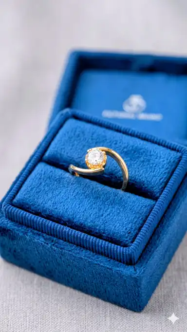 elegant gold plated single stone ad ring for women | daily wear solitaire design